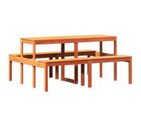 vidaXL Picnic Table Outdoor Table Patio Garden Table Wax Brown Solid Wood Pine