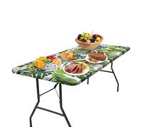 Picnic Table Tablecloth - Durable Heavy Duty Elastic Material, Secure Stay Put Anchoring Device, Versatile Spill Resistant Component, Premium Quality Hardware | Portable Guard For Camping