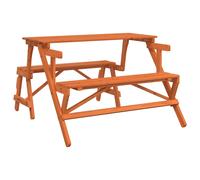 Picnic Table with Benches Play Table Solid Wood Fir 2-in-1 Convertible vidaXL