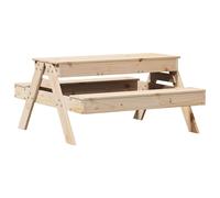 Picnic Table with Sandpit for Kids Sand Play Table Solid Wood Pine vidaXL