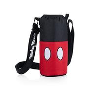 PICNIC TIME Disney Mickey Mouse Shorts Shorts Bottle Cooler, Water Bottle Holder, Insulated Water Bottle Cooler Bag, Bottle Koozie, (Black with Red Pattern)