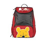 Picnic TIME Disney Winnie The Pooh Backpack Cooler, Insulated Leakproof Soft Cooler Backpack, Waterproof Lunch Bag, Portable Hiking Ice Chest for Beach, Picnic, Camping, Work & Travel (Red Gray)