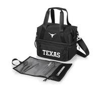 PICNIC TIME NCAA Texas Longhorns Tarana Lunch Bag Cooler with Utensils Made from Recycled Material, Lunch Box with Picnic Set, Upcycled Lunch Cooler Bag, (Carbon Black)