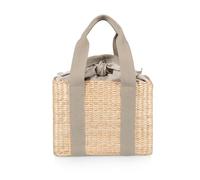PICNIC TIME Parisian Picnic Basket, Insulated Beach Bag, Seagrass Picnic Tote Bag, (Sage Green)