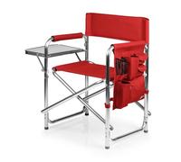 PICNIC TIME Sports Chair with Side Table, Camping Chair, Beach Chair, Camp Chair for Adults (Red)