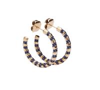 Pico Kate Crystal Blue Earrings Goldplated Brass M01019-Blue - Woman - Brass Blue/Gold