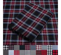 Pico Textiles 1 Yard Bolt Red & Black Tartan Plaid Flannel Fabric