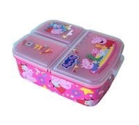 PICOBOX, Peppa Pig Kids Lunch Box with Compartments, Peppa and Evie Pig Toddler Lunch Box, Ideal for Lunches and Snacks, 3 Compartments, Lightweight and Easy to Clean, Reusable, 17x14x5 cm