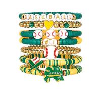 picofun Baseball Clay Beaded Stretch Bracelets Stackable Sport Fan Outfits Friendship Bracelet for Game Day Team Coach Women Men