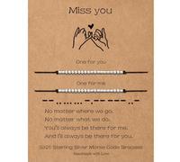 picofun Morse Code Inspirational Bracelets for Women Men Family Gold Silver Beads Adjustable Extender Chain for Best Friends, One Size, no gemstone