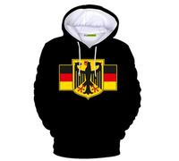 PicOnTshirt 100% Cotton Heavyweight Vintage Germany German Flag Hoodies for Men Pride Gift Sweatshirt Outwear, Black, L