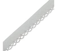 Picot Bias Binding - 12mm Wide Single Fold Bias Tape, Piping and Binding for Cushions, Seam Binding, Quilting Tape, Includes Seams Hand Cream for Sewing Comfort by Discount Fabrics LTD (Silver,5m)