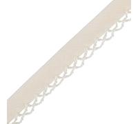 Picot Bias Binding - 12mm Wide Single Fold Bias Tape, Piping and Binding for Cushions, Seam Binding, Quilting Tape, Includes Seams Hand Cream for Sewing Comfort by Discount Fabrics LTD (Beige,25m)