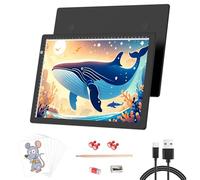 Picovista A4 Light Box for Tracing with 4 Magnets, Light Pad for Diamond Painting Stepless Dimming Drawing Board USB Powered Light Box for Weeding Vinyl Tattoo Drawing X-Ray Viewing Diamond Painting