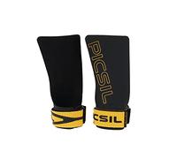 PICSIL Golden Eagle Hand Grips - Micro Diamond Technology - Use with Chalk - Hybrid Material for Gymnastics, Functional Training and Calisthenics - Fingerless Design, Gold, XS/S
