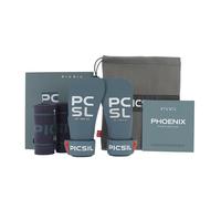 PICSIL Phoenix Grips+ WristBands + Carry Bag, Magnesium Free, Grip on All Surfaces and All Bar Types, Designed for All Athletes (Aqua, G)
