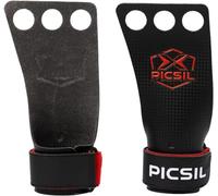 PICSIL - RX Grips | Synthetic Workout & Gymnastics Grips | Ultra-Resistant Carbon Fibre for Cross Training | Helps Prevent Tears & Blisters | Carbon Fibre Material | Use wiht Chalk | 3H Red, L