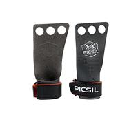 PICSIL - RX Grips | Synthetic Workout & Gymnastics Grips | Ultra-Resistant Carbon Fibre for Cross Training | Helps Prevent Tears & Blisters | Carbon Fibre Material | Use wiht Chalk | 3H Orange, XL