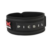 PICSIL - Weight Lifting Belt | Core & Back Support | Customizable with Patch Space | Ideal for Cross training, Squats & Barbell Exercises | Strength Belt for Women and Men | Black, L