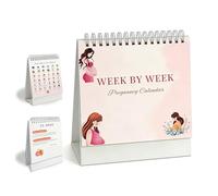 Picsurs Pregnancy Calendar For First Time Moms, Weekly Baby Growth Tracker | Pregnancy Gifts For Expecting Moms Pregnancy Calendar W y W lip Desk Design Memory Notes And Childbirth Guide