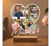 Pictalia - Personalised Photo Lamp for Mum - Personalised Mothers Day Gifts - High Definition Printing - Customised Mother’s Day Gift, Mum Birthday Gifts - Base of Your Choice