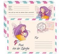 PICTALOO Zahnfee Certificate Set - To Enter All 20 Milk Teeth - Tooth Certificates as a Cute Gift for Girls & Boys - Great Reminder to Fill in for First Wobble Teeth and Gaps
