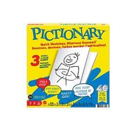 Mattel Games Pictionary Family Board Game for Kids, Adults and Game Night for 2 Teams with Erasable Markers, Boards and Sand Timer, JDX96