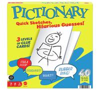 Mattel Games Pictionary Family Board Game for Kids, Adults and Game Night for 2 Teams with Erasable Markers, Boards and Sand Timer, JDX96
