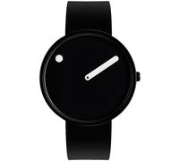 Picto Unisex Quartz Watch, 40mm Black case with Black dial and Black Silicone Strap