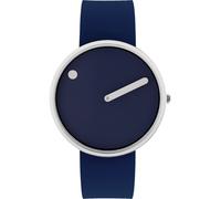 Picto Unisex Quartz Watch, 40mm Stainless Steel case with Navy Blue dial and Navy Blue Silicone Strap