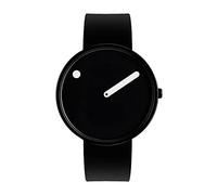 Picto Unisex Quartz Watch, 40mm Black case with Black dial and Black Silicone Strap