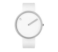Picto Unisex Quartz Watch, 40mm Stainless Steel case and White Silicone Strap