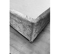 Picton Headboards Valances Elasticated Bed Valance Divan Base cover Bed wrap CRUSHED VELVET (SILVER, 6FT SUPER KING)