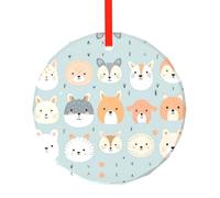 pictorial Avatar Patterned Christmas Round Glass Pendant, Christmas Tree Decoration, Birthday Gift