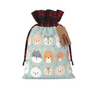 pictorial avatar Printed holiday drawstring bag 8.3x11.8 inch Christmas party decoration gift bag