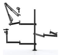 PICTRON Live Broadcast Boom Arm, ULANZI Flexible Desk Mount Camera Arm Clamp Webcam Stand, Microphone Boom Arm for Blue Yeti Snowball Yeti Nano, Webcam, Camera, LED Light, Voice Recording, Podcasting