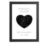 Picture A Gift Personalised Heart Star Chart Poster, The Night We Became Mummy and Daddy Print, Wall Deco Art For New Baby, Unique Present & Keepsake, Birthday, Christmas For Baby Boy, Baby Girl