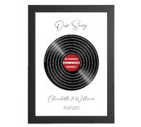 Picture A Gift Personalised Vinyl Record of Song Lyrics - Any Favourite Song Words Poem for Anniversary Wedding Birthday Her Him Valentine's Day - Choose Your Color