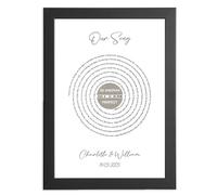 Picture A Gift Song Lyric Art - Personalise with a Special Song in a Spiral, Color, Sizes and Frame Options Available