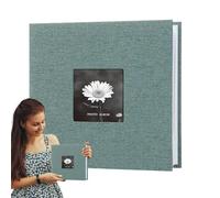 Picture Album Book - Textile Cover in Classic Design, Front Frame Display Panel Function, Case Organiser System with High Capacity, Format for Long-Term Keepsakes Storage | For Anniversaries