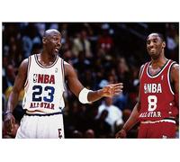 Picture Canvas Prints All Star Game NBA Michael Jordan and Kobe Bryant Great Basketball Player Artwork Poster Wall Art for Home Decoration - Unframed,60×90cm