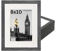 Picture Frame 8 x 10, Dark Grey, Pack of 6, Freestanding and Wall Mountable, 20 x 25 cm, 10x8 Picture Frames, Grey 8x10 Photo Frames, 8x10 Photo Collage Gallery Display.