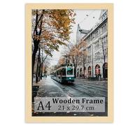Picture Frame A4, Versatile A4 Picture Frame 21 x 29.7cm, Display, Landscape or Portrait Orientation, Wall-Mount & Desk Stand (Burlywood, A4)