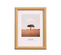 Picture Frame, Desktop Wall Mount Vertical Imitation Wood Texture Nordic Style Photo Frame With Clear Scratch Resistant Panel, For Home Decor Display Frames Gift Light Brown M