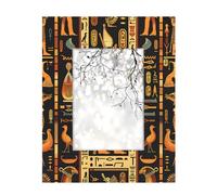 Picture Frame Egyptian Writing People, Wooden Photo Showcaser Home Decor, Photo Collage Frame for Wall and Desktop 5x7inch