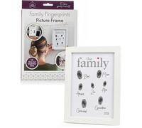 Picture Frame & Family Hand Print Kit - Stylish Nursery Decor Family Photo Frame Keepsake - Includes A5 Cards, Ink Pad & Easy Instructions - Wall or Table Display - The Lovely Keepsake