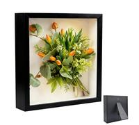 Picture Frame for Filling, 10 x 15 cm, Deep Picture Frame for Filling, with Transparent Acrylic Plate, Rectangle Frame Deep 3 cm, Deep Wooden Object Frame, for Flowers, Wedding Gift, Black