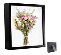 Picture Frame for Filling, Deep Picture Frame for Filling, 30 x 30 cm, with Transparent Acrylic Plate, 3D Object Frame, Deep 3 cm, Deep Frame Wood, for Wedding Gift, Black