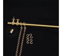 Picture Frame Hanging System Brass Gallery Picture Rail Art Hanging Kit, Metal Wall Picture Frame Hanging Brass Rod with Chain Hooks, Home Decor Museum Artwork Suspension Pole Track,A,Solid