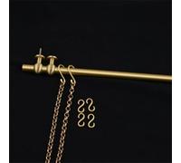 Picture Frame Hanging System Brass Gallery Picture Rail Art Hanging Kit, Metal Wall Picture Frame Hanging Brass Rod with Chain Hooks, Home Decor Museum Artwork Suspension Pole Track,A,Hollow